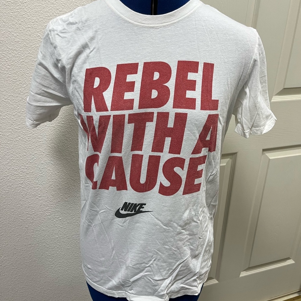 Nike White Tee with Bold Red Graphic